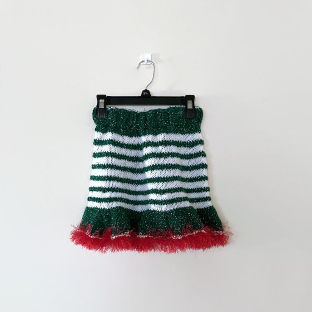 Hand knitted Christmas skirt, Knitted Skirt for Toddler